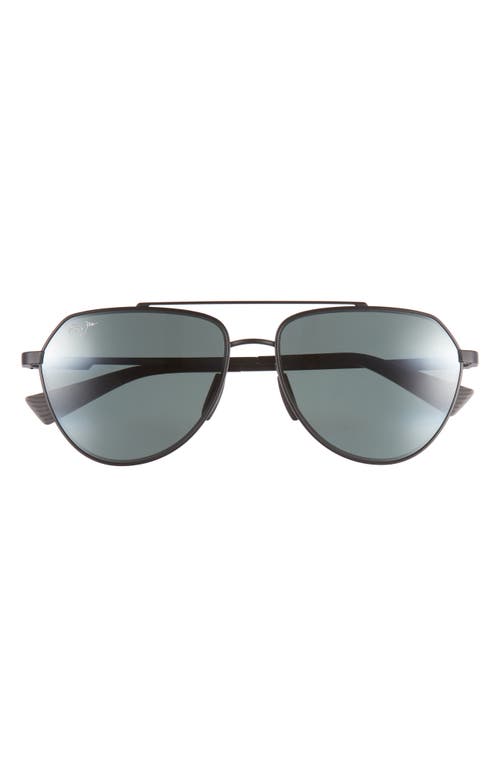 Maui Jim Waiwai 59mm Polarizedplus2® Aviator Sunglasses In Black