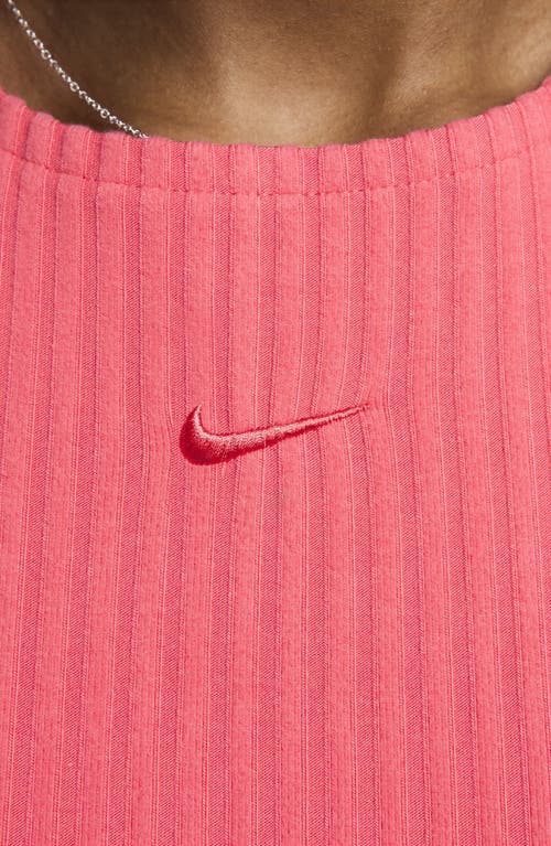 Shop Nike Sportswear Chill Knit Sleeveless Rib Midi Dress In Aster Pink/aster Pink