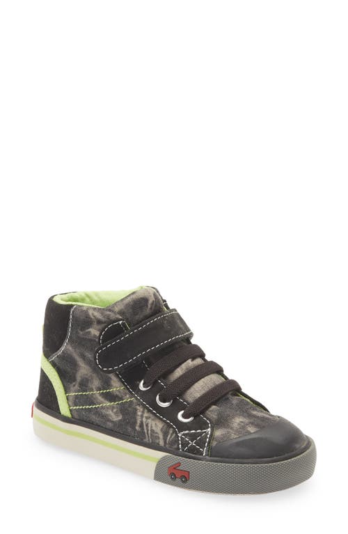 Size 8 See Kai Run Dane High Top Sneaker in Black Tie Dye at Nordstrom, 