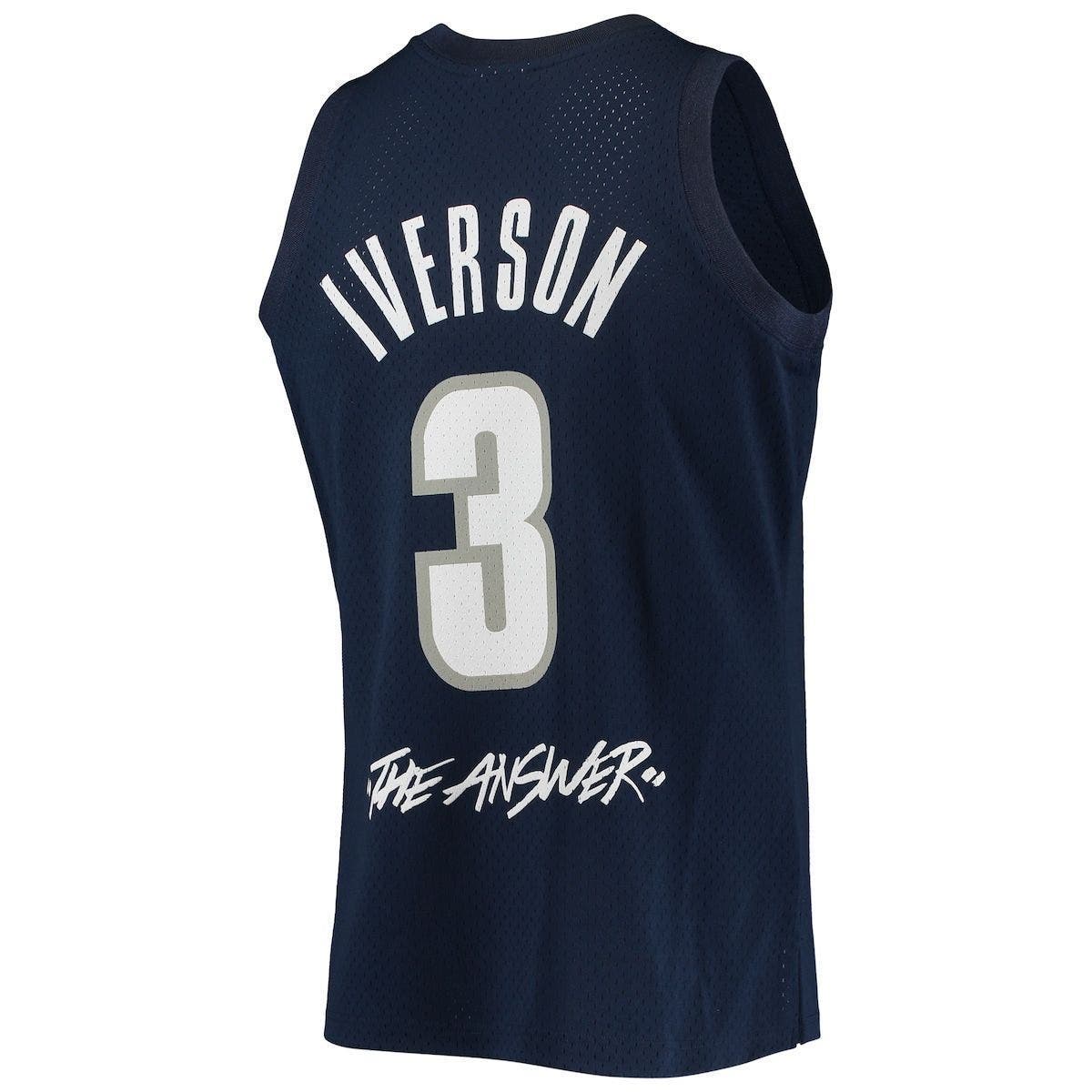 Mitchell & Ness Men's Mitchell & Ness Allen Iverson Navy Georgetown ...