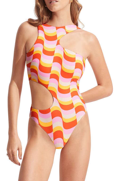 Seafolly Modern Take Cutout One-Piece Swimsuit in Mandarin