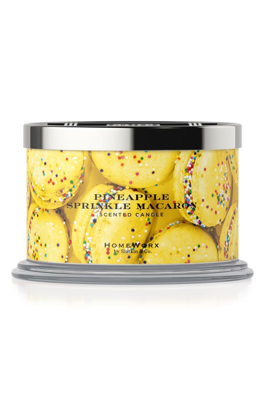 Homeworx Pineapple Sprinkle Macaron Four-wick Scented Candle In Yellow