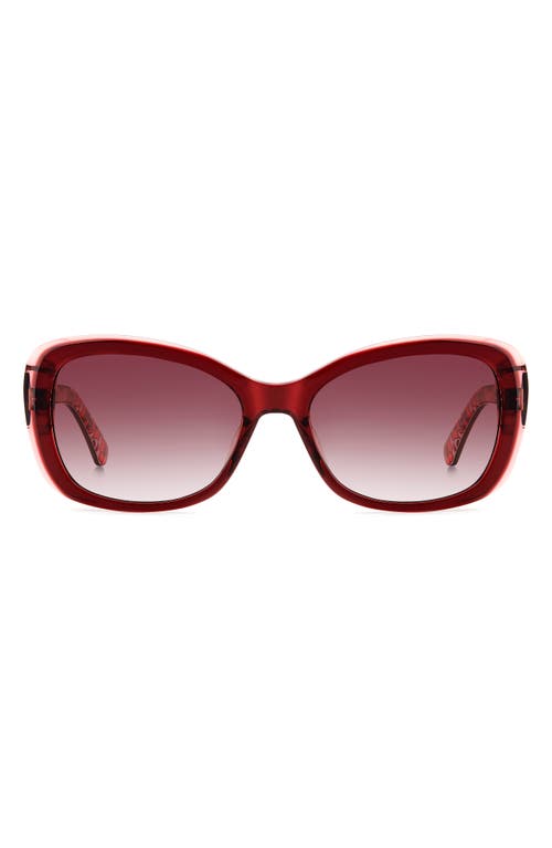 Kate Spade New York Elowen 55mm Gradient Round Sunglasses In Red