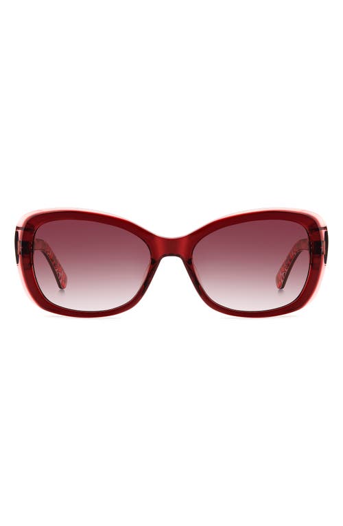 Kate Spade New York elowen 55mm gradient round sunglasses in Red/Burgundy Grad at Nordstrom