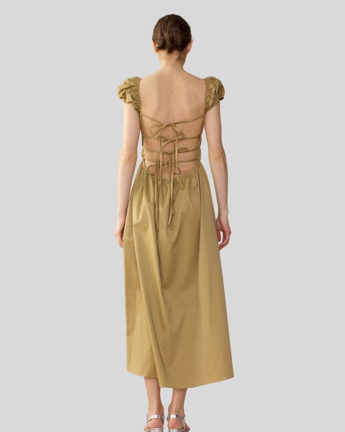 Shop Cynthia Rowley Ties Back Cotton Dress In Camel