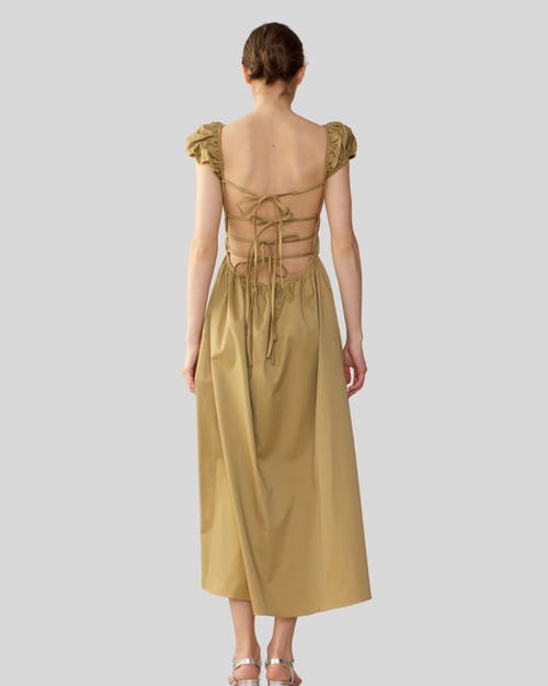 Shop Cynthia Rowley Bodrum Back Tie Dress In Camel