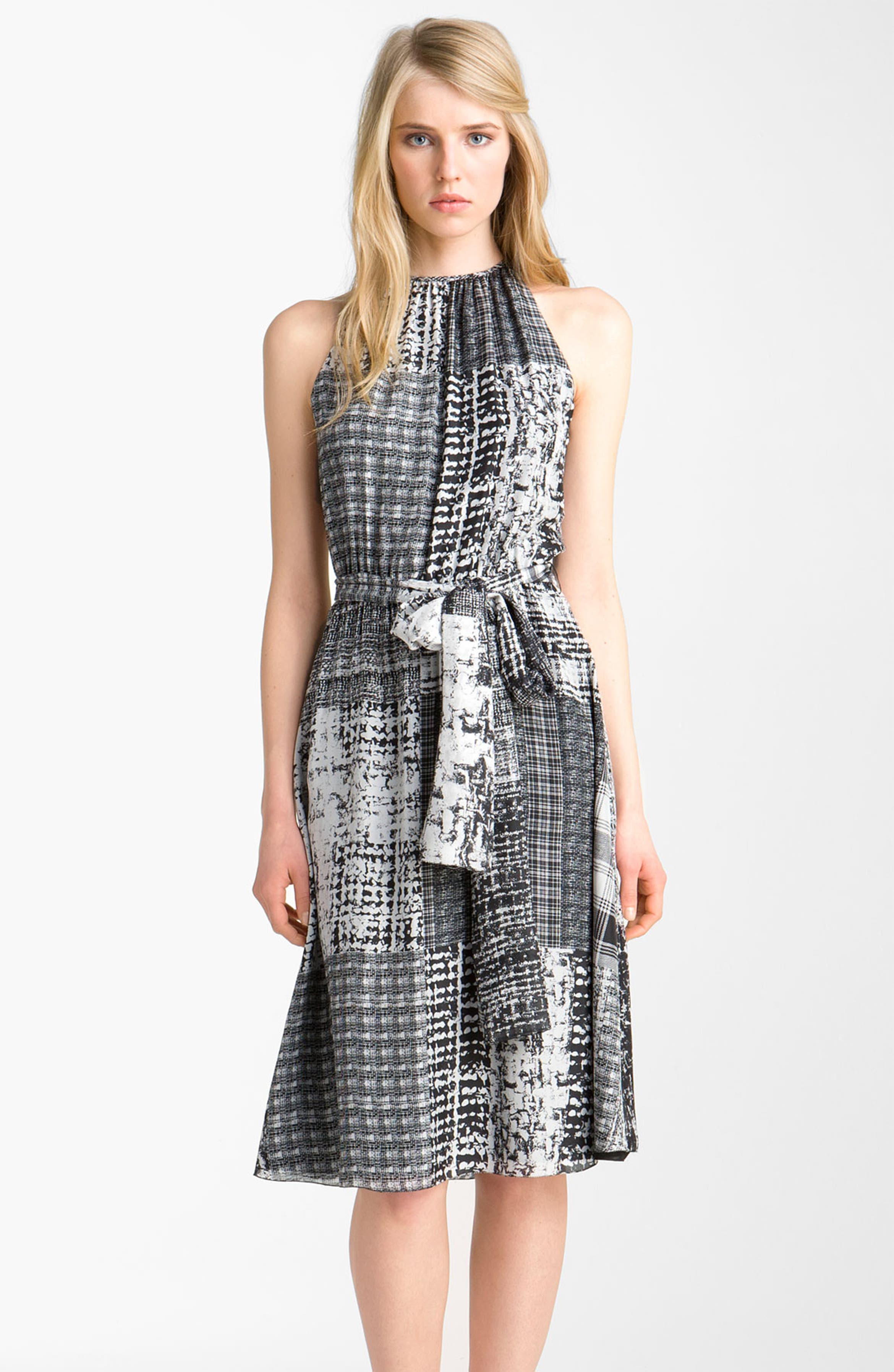 L'AGENCE Shirred Print Silk Dress | Nordstrom