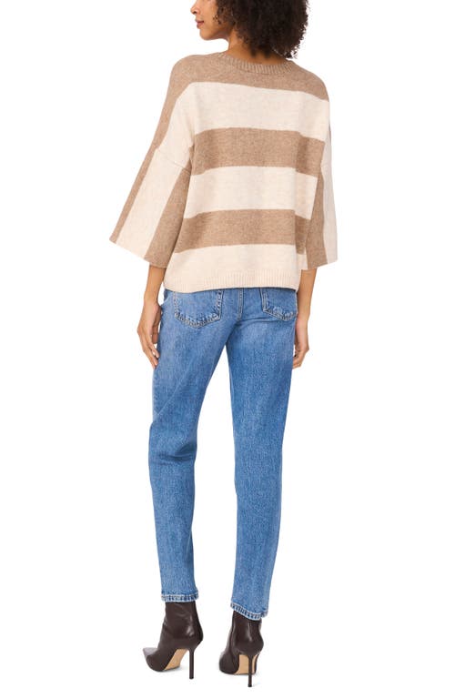 Shop Vince Camuto Wide Stripe Sweater In Malted