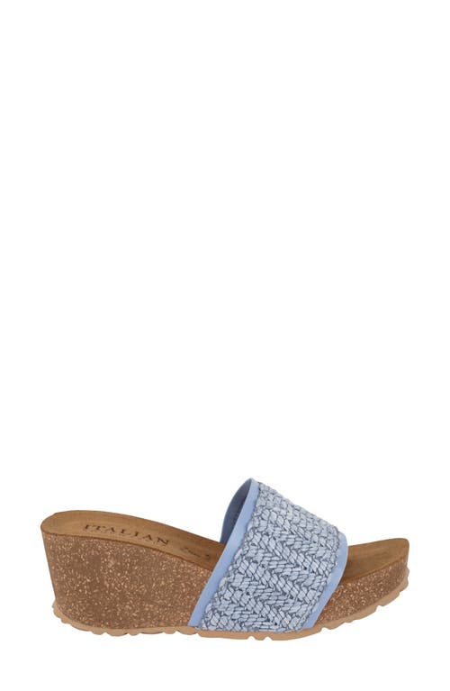 Italian Shoemakers Ibbie Platform Wedge Slide Sandal In Sky