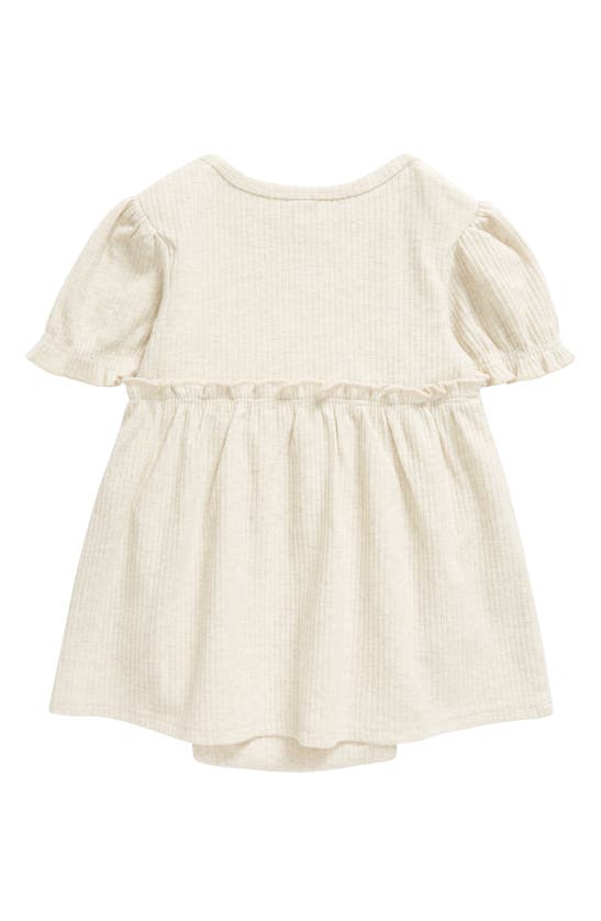 Shop Nordstrom Rib Skirted Bodysuit In Beige Oatmeal Light Heather