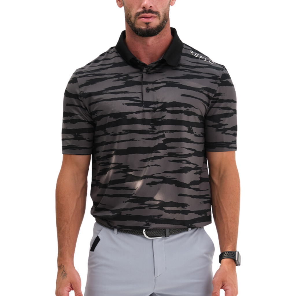Reflo Tagus Performance Sustainable Polo In Black