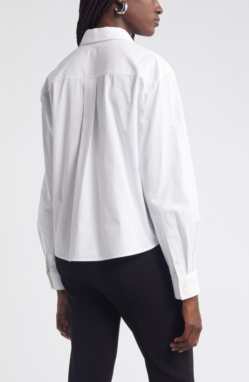 Shop Nordstrom Crop Cotton Poplin Button-up Shirt In White