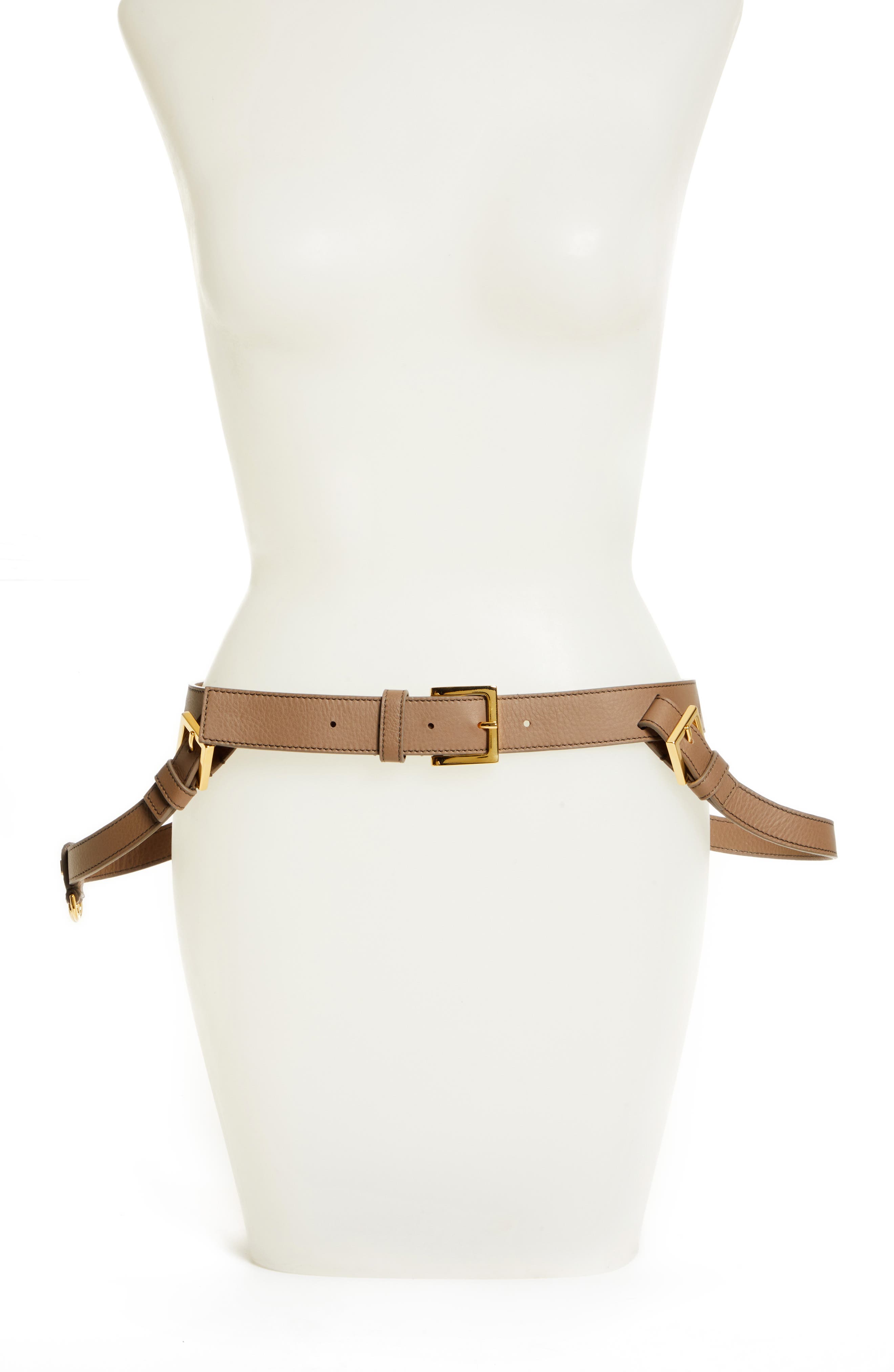 Jacquemus Le Ceinture Baudrier Leather Harness Belt in Light Brown at Nordstrom, Size Large