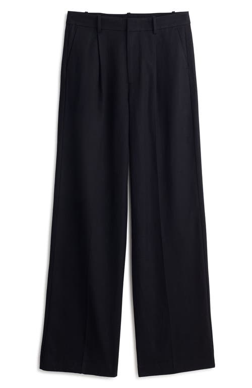 Shop Madewell Slouchy Straight Leg Twill Pants In True Black