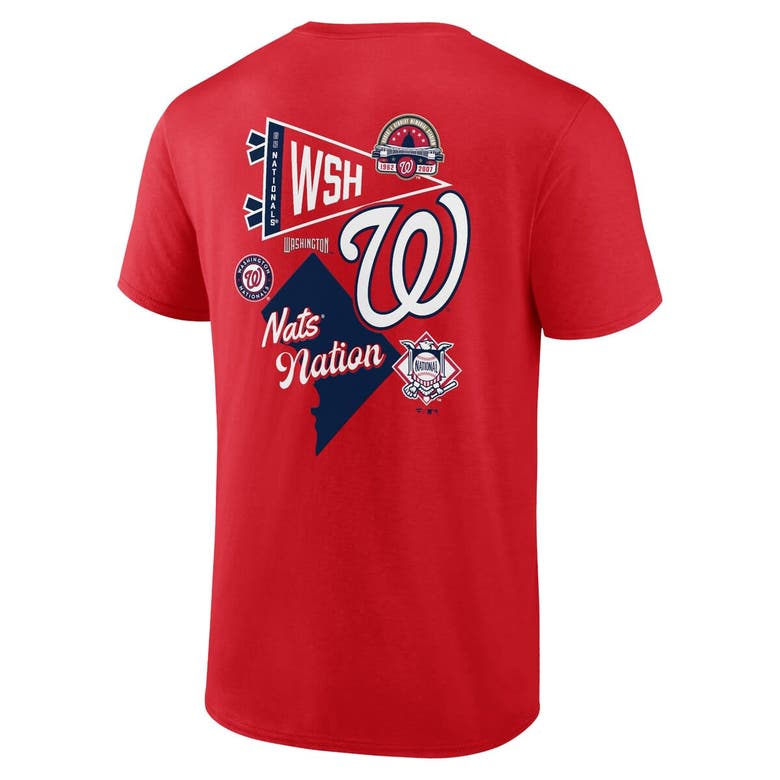 Shop Fanatics Branded Red Washington Nationals Split Zone T-shirt