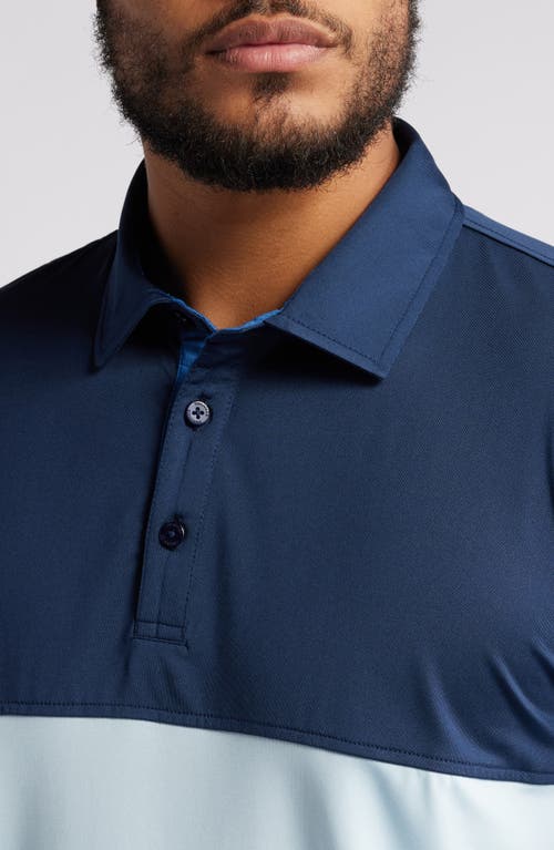 Shop Swannies Gibbs Colorblock Golf Polo In Blue Haze