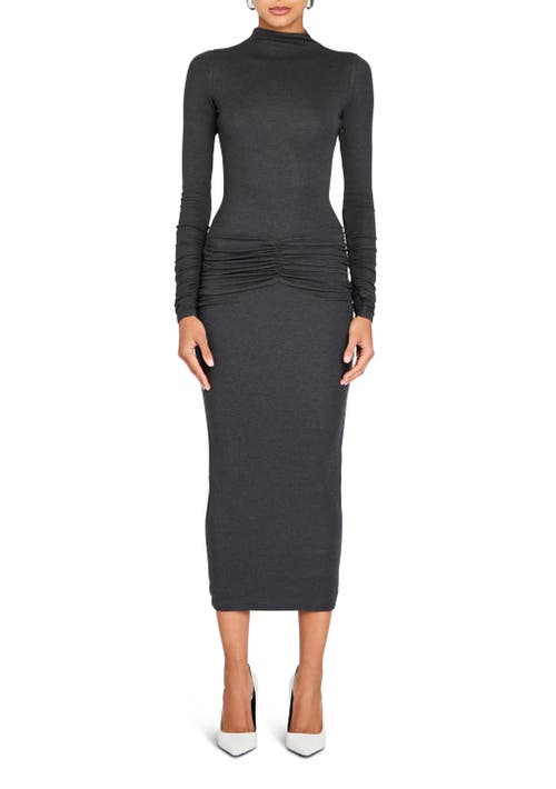 Shop Ser.o.ya Fina Tea Length Dress In Charcoal