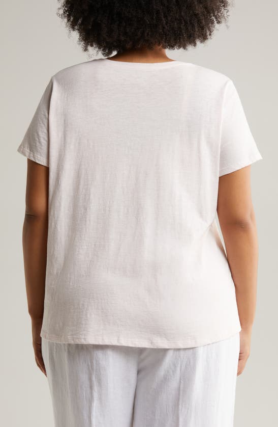 Shop Eileen Fisher Crewneck Organic Cotton T-shirt In Crystal Pink