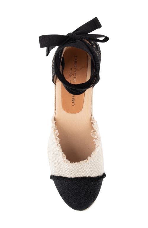Patricia Green Elle Cap Toe Ankle Tie Espadrille In Natural/black