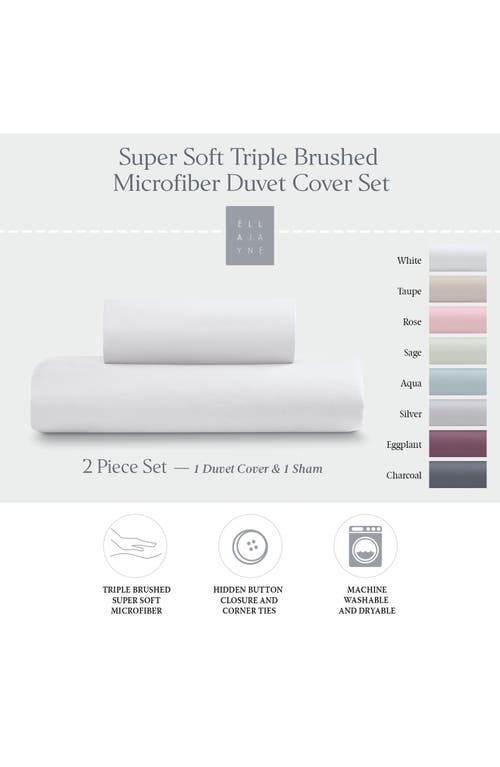 Ella Jayne Home Triple Brushed Duvet Cover & Sham Set In White