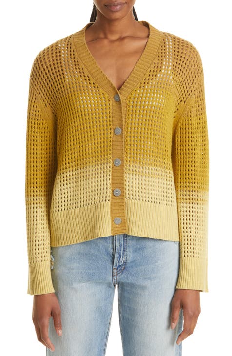 Ombré Open Stitch Cardigan Sweater