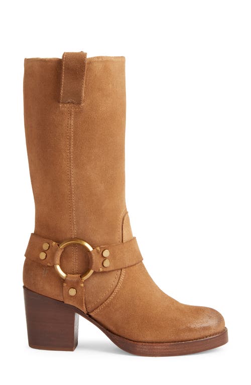 Shop Frye Jean Harness Boot In Almond Suede Leather