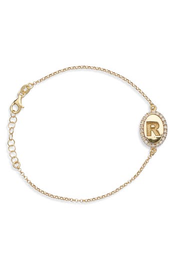 Meshmerise Diamond Initial Disc Bracelet In Yellow-r