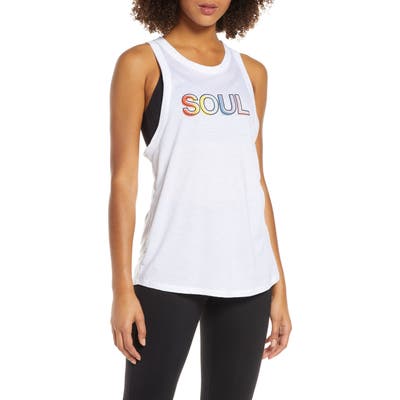 Soul By Soulcycle Front Row Racerback Tank, White