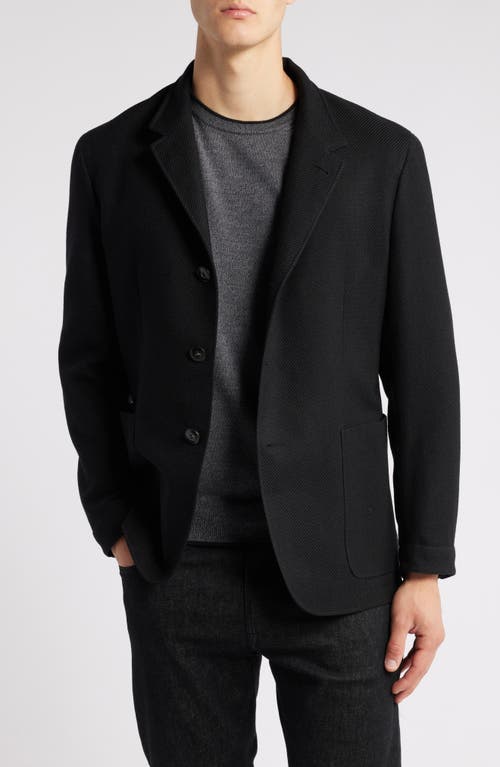 Canali Nuvola Trim Fit Wool & Cotton Sport Coat in Black 