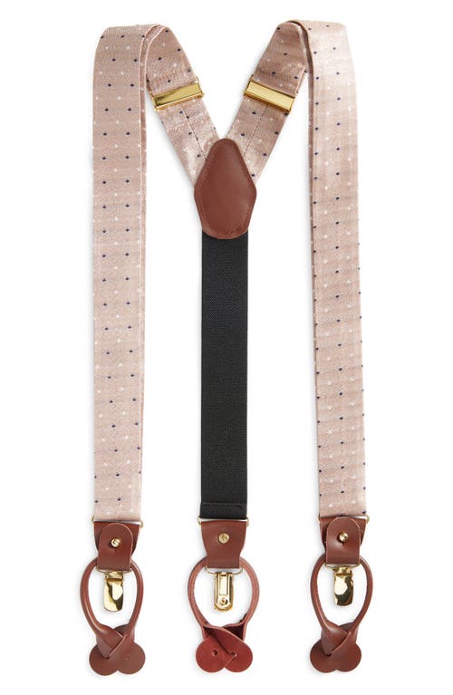 Clifton Wilson Diamond Silk Suspenders In Neutral