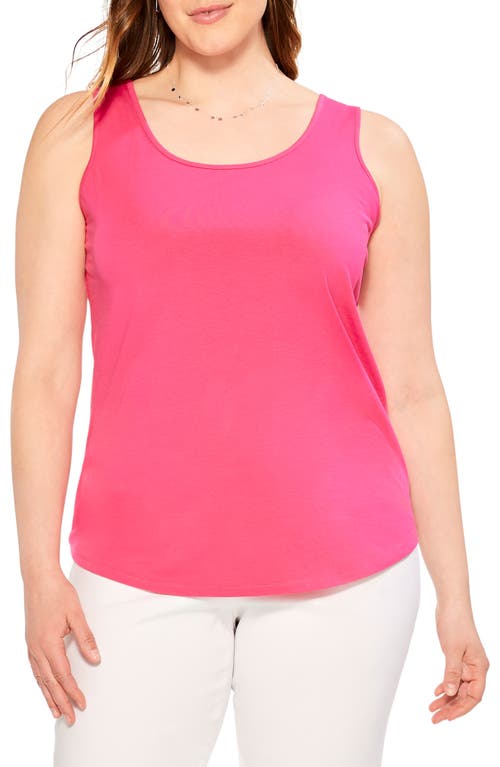 NIC+ZOE Perfect Shirttail Stretch Cotton Tank in Shocking Pink