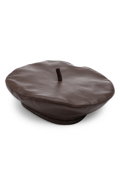 Eugenia Kim Carter Leather Beret in Chocolate at Nordstrom