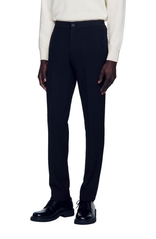 Shop Sandro Jersey Trousers In Black