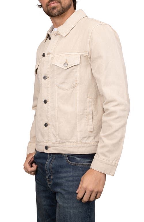 Shop Bagatelle Garment Washed Twill Trucker Jacket In Sand