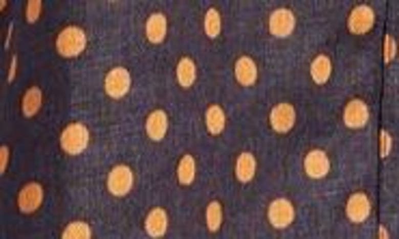 Shop Faithfull The Brand Rae Tie Belt Long Sleeve Linen Mini Shirtdress In Ludovica Polka Dot