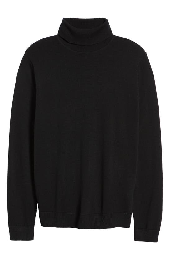 Nordstrom Washable Merino Wool Turtleneck In Black Caviar