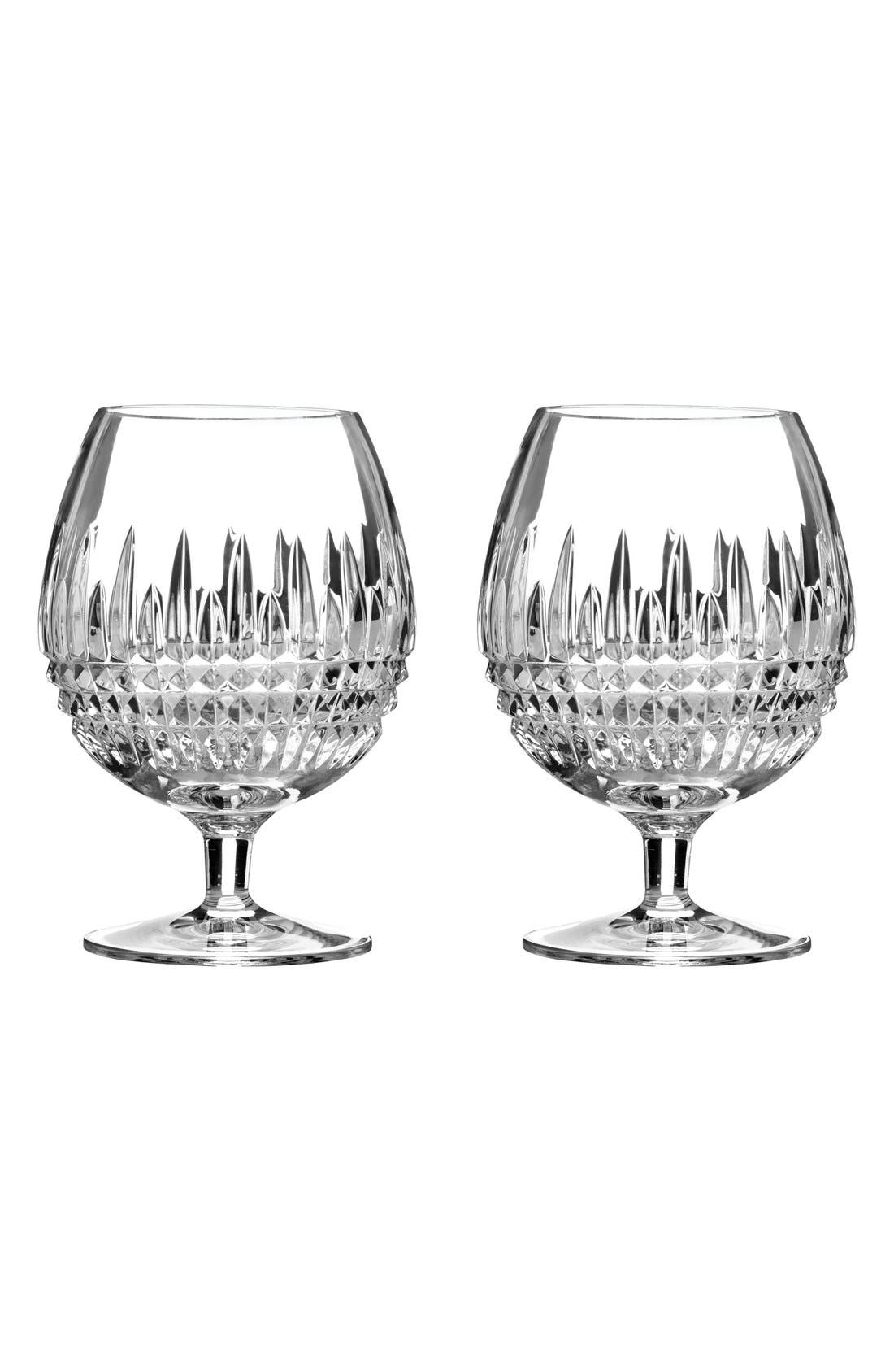 Waterford 'Lismore Diamond' Lead Crystal Brandy Glasses (Set of 2