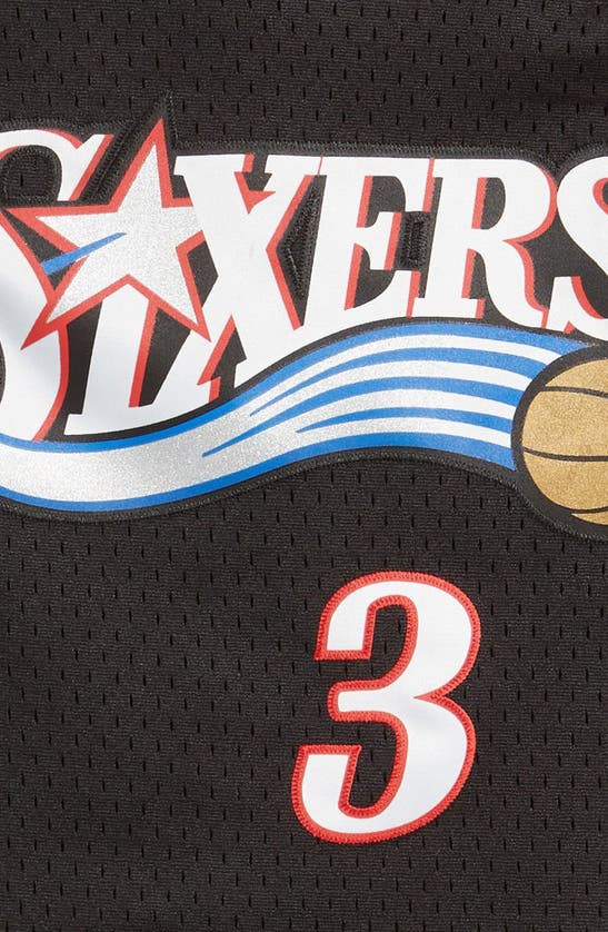 Youth Philadelphia 76ers Allen Iverson Mitchell & Ness Black Hardwood  Classics Swingman Throwback Jersey