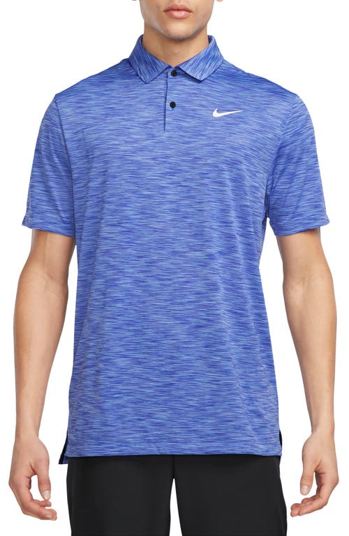 Nike Golf Dri-fit Tour Space Dye Performance Golf Polo In Lapis/polar/white