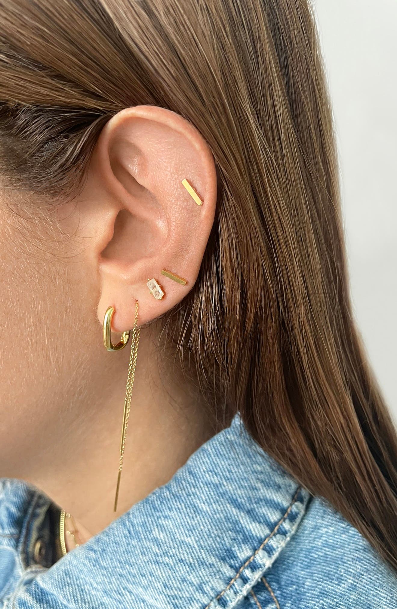 threader earrings 14k