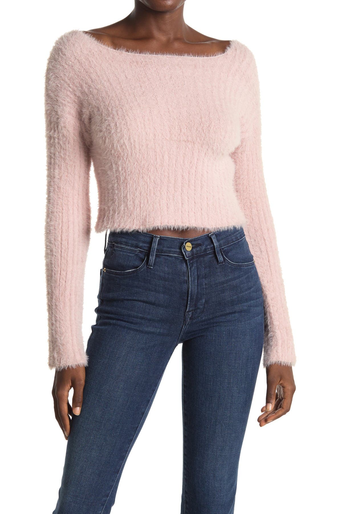 fuzzy cropped sweater