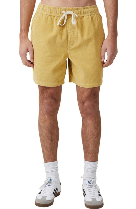 Cotton On Easy Cotton Blend Drawstring Shorts In Gold Cord