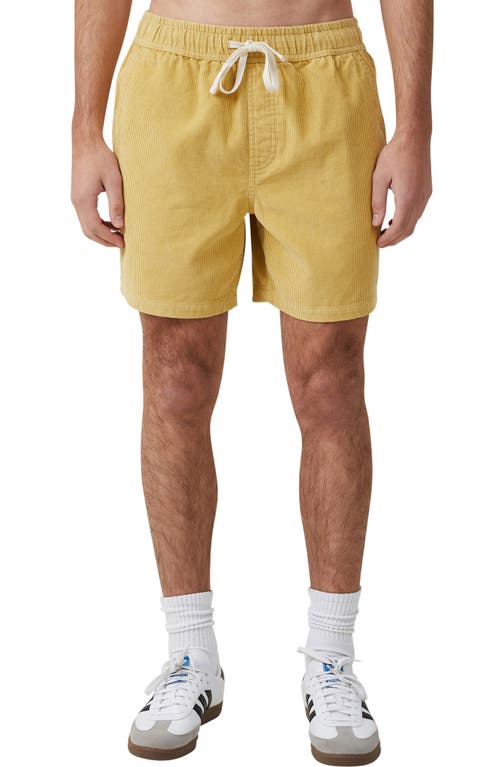 Shop Cotton On Easy Cotton Blend Drawstring Shorts In Gold Corduroy