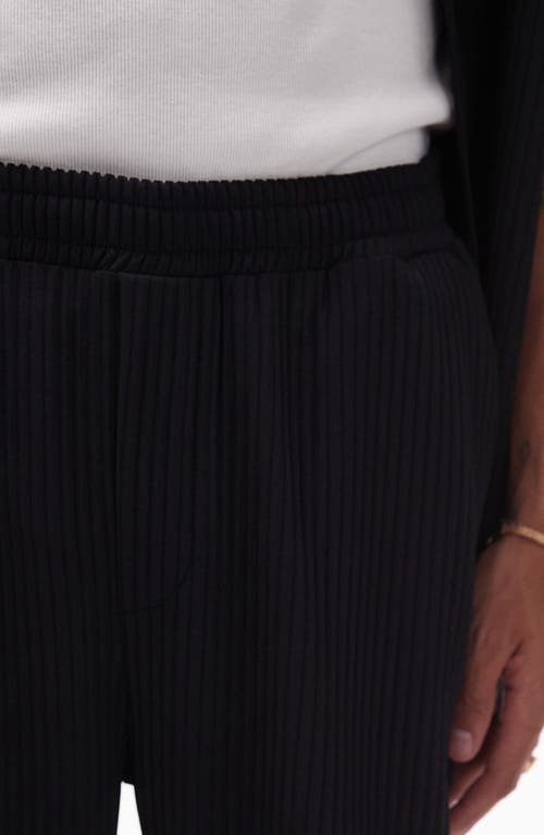 Shop Topman Ribbed Wide Leg Pants In Black