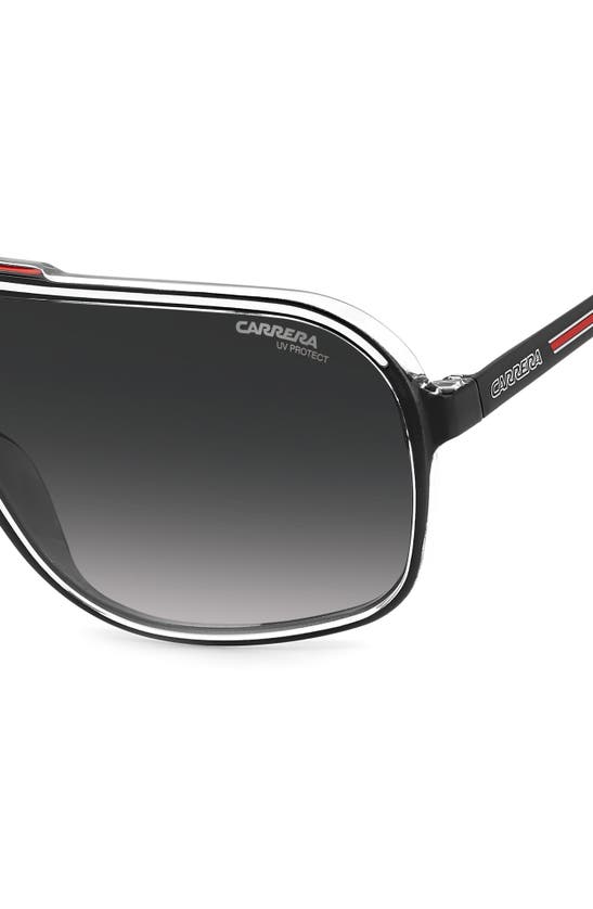 Shop Carrera Eyewear Grand Prix 64mm Polarized Navigator Sunglasses In Black Red/ Grey Shaded