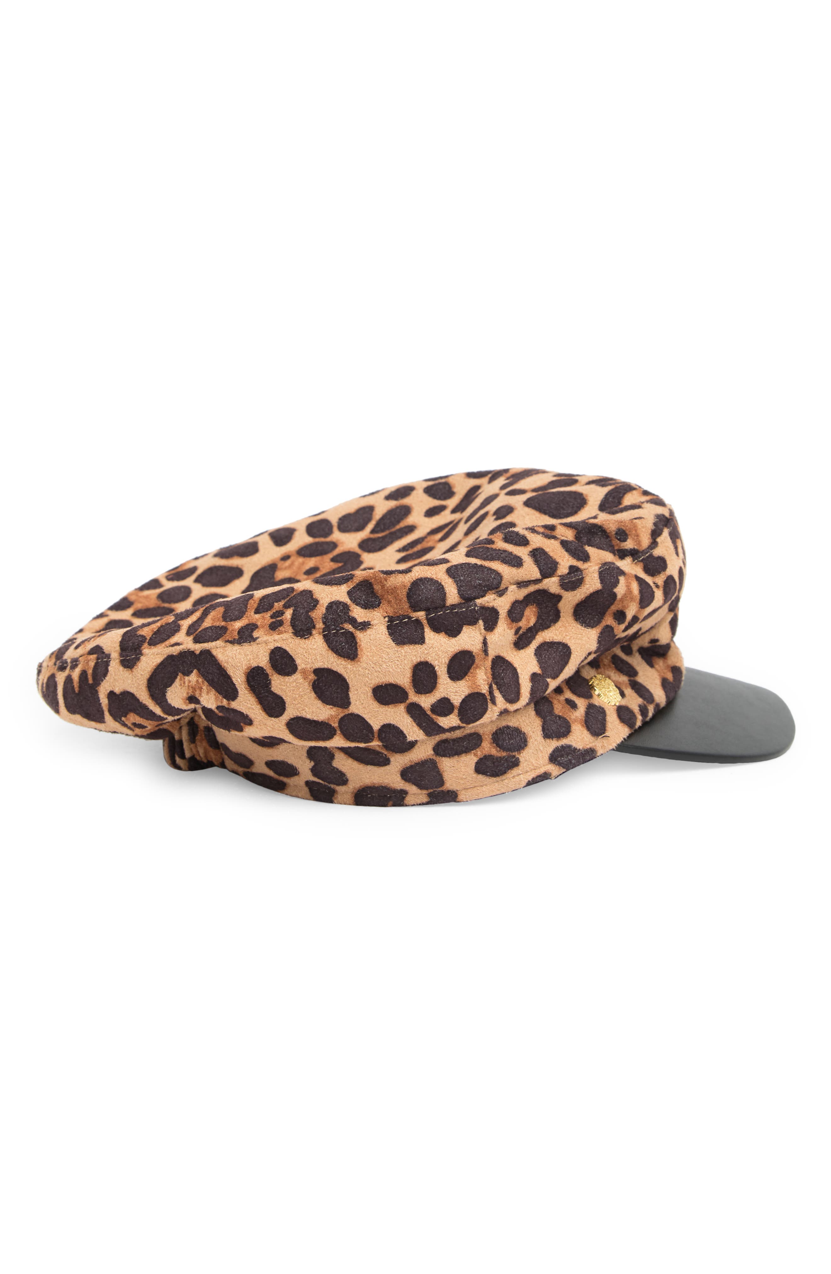 leopard flat cap