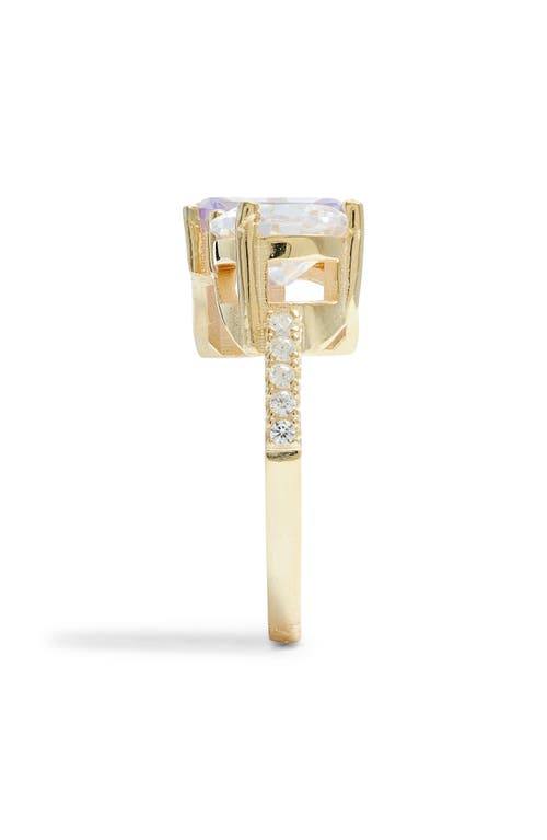 Shop Shymi Cubic Zirconia Cocktail Ring In Gold/purple