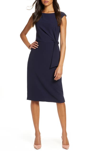 Tahari Dresses CAP SLEEVE CREPE SHEATH DRESS