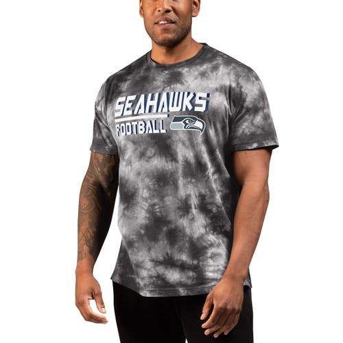 Men's MSX by Michael Strahan Black Seattle Seahawks Recovery Tie-Dye T-Shirt Size: Large