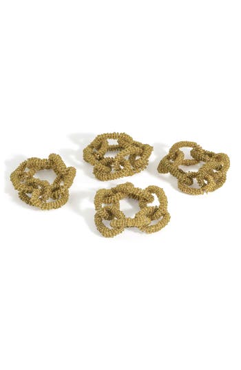 Tiramisu Golden Chain Set Of 4 Napkin Rings In Gold